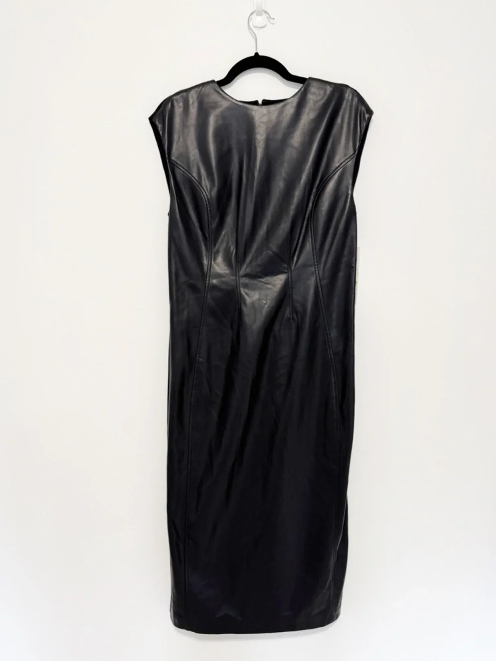 NWT Calvin Klein Faux Leather Sheath Dress size 8 - Picture 3 of 6